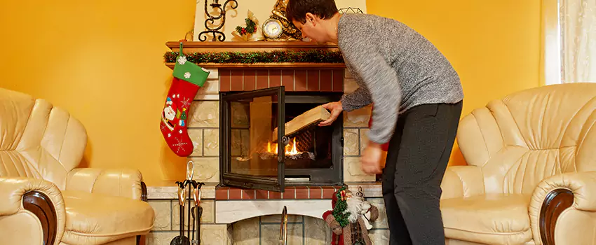 Rusted Metal Fireplace Restoration in MLK-183, Texas